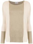 Mara Mac Bicolour Knit Blouse - Nude & Neutrals