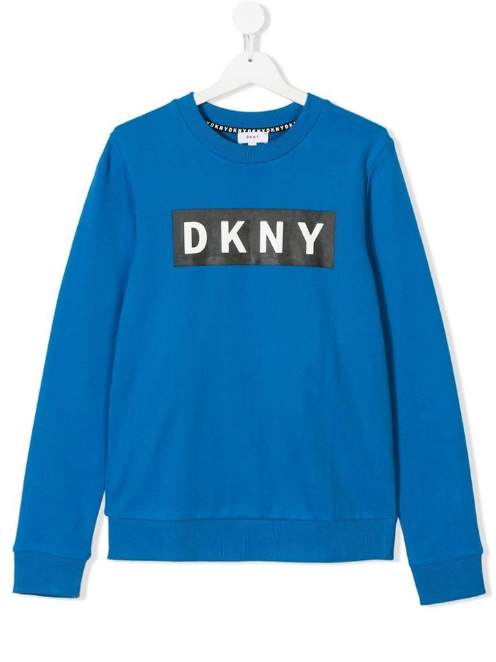 Dkny Kids Teen Logo Print Sweatshirt - Blue