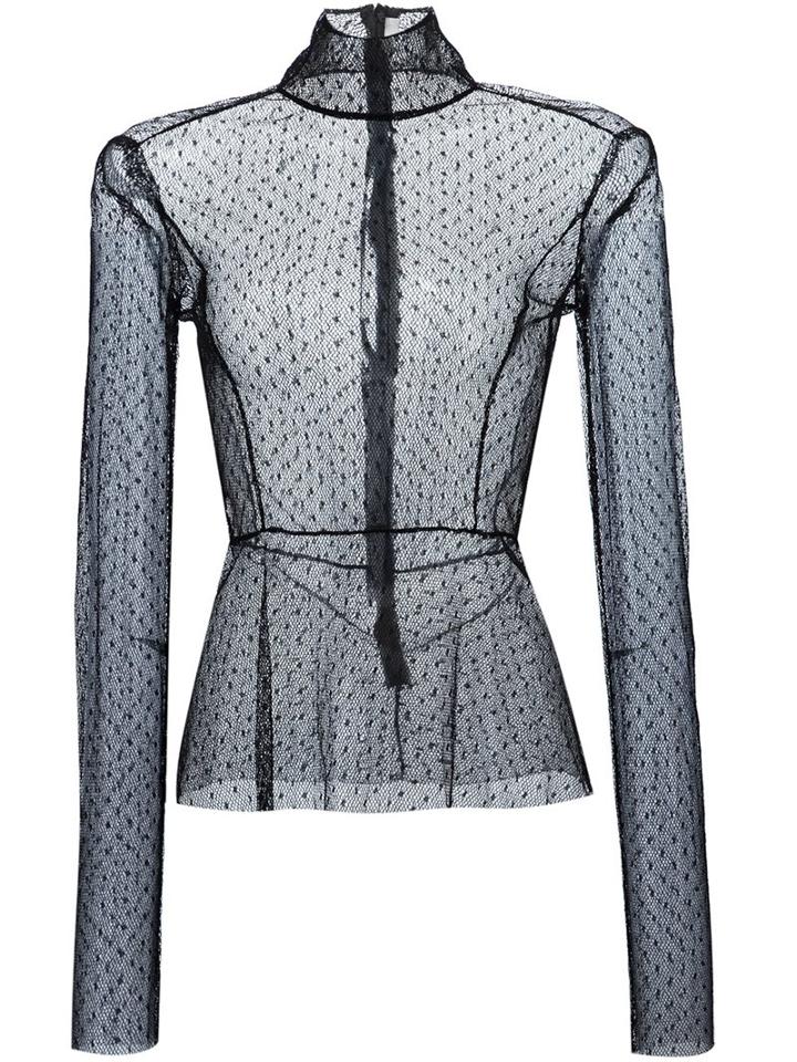 Tome Pointelle Lace Turtleneck Top