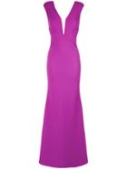 Tufi Duek Sheer Panel Gown - Pink & Purple