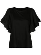 Muller Of Yoshiokubo Short-sleeve Flared Top - Black