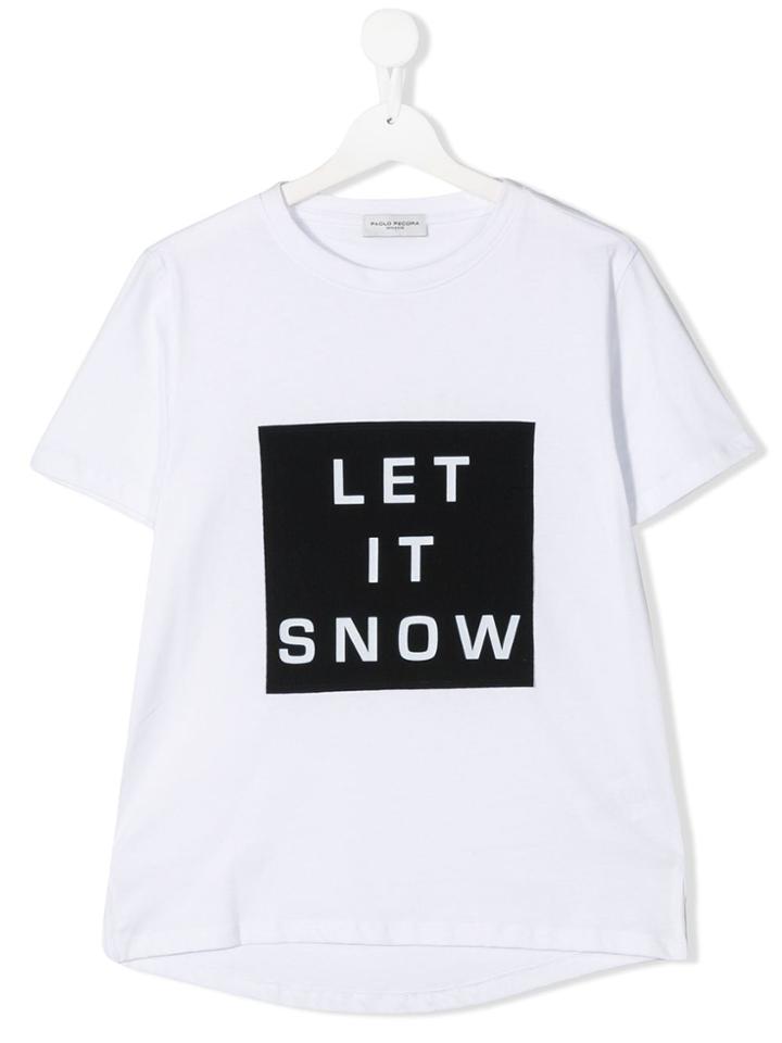 Paolo Pecora Kids Let It Snow Print T-shirt - White