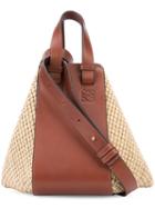 Loewe Contrast Shoulder Bag, Women's, Brown, Calf Leather/ramie