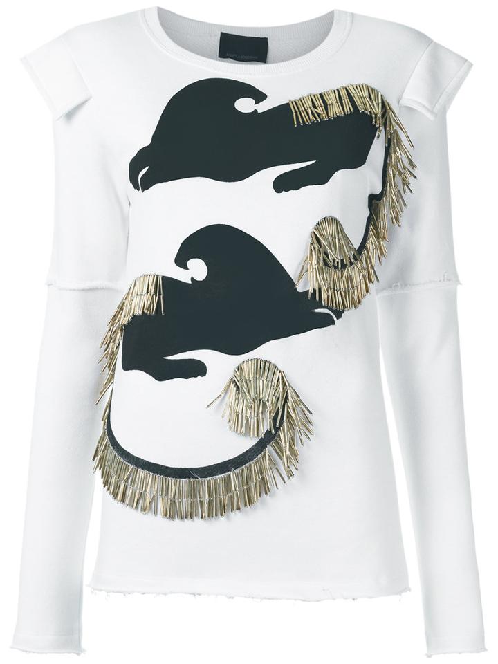 Andrea Bogosian - Embellished Sweatshirt - Women - Cotton/polyester - M, White, Cotton/polyester