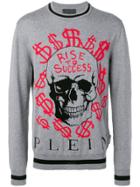 Philipp Plein Slogan Knitted Jumper - Grey