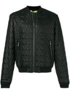 Versace Jeans Quilted Bomber Jacket - Black