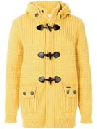 Bark Detachable Hood Knitted Jacket - Yellow & Orange