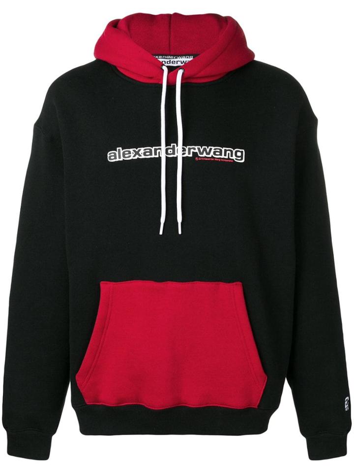 Alexander Wang Two Tone Logo Hoodie - Black