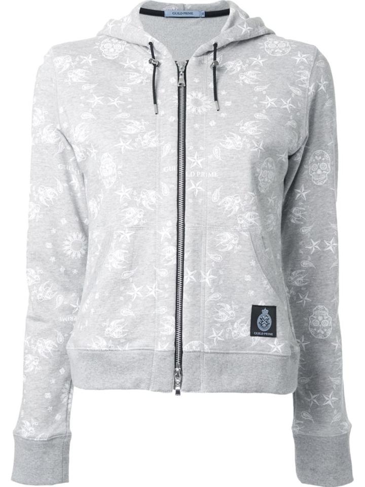 Guild Prime Printed Zip Up Hoodie, Women's, Size: 36, Grey, Cotton