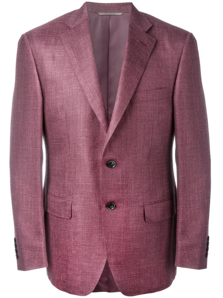 Canali Flap Pocket Blazer, Size: 58, Red, Silk/linen/flax/wool/cupro
