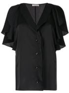 Nina Ricci Ruffled Sleeve Blouse - Black