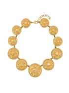 Christian Dior Vintage Circle Pendant Necklace - Gold