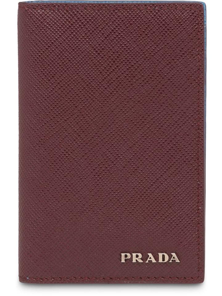 Prada Saffiano Leather Card Holder - Red