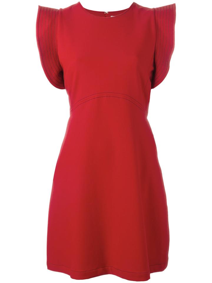 Opening Ceremony Ruffled Sleeve Dress, Women's, Size: 4, Red, Nylon/cotton/spandex/elastane/polyurethane