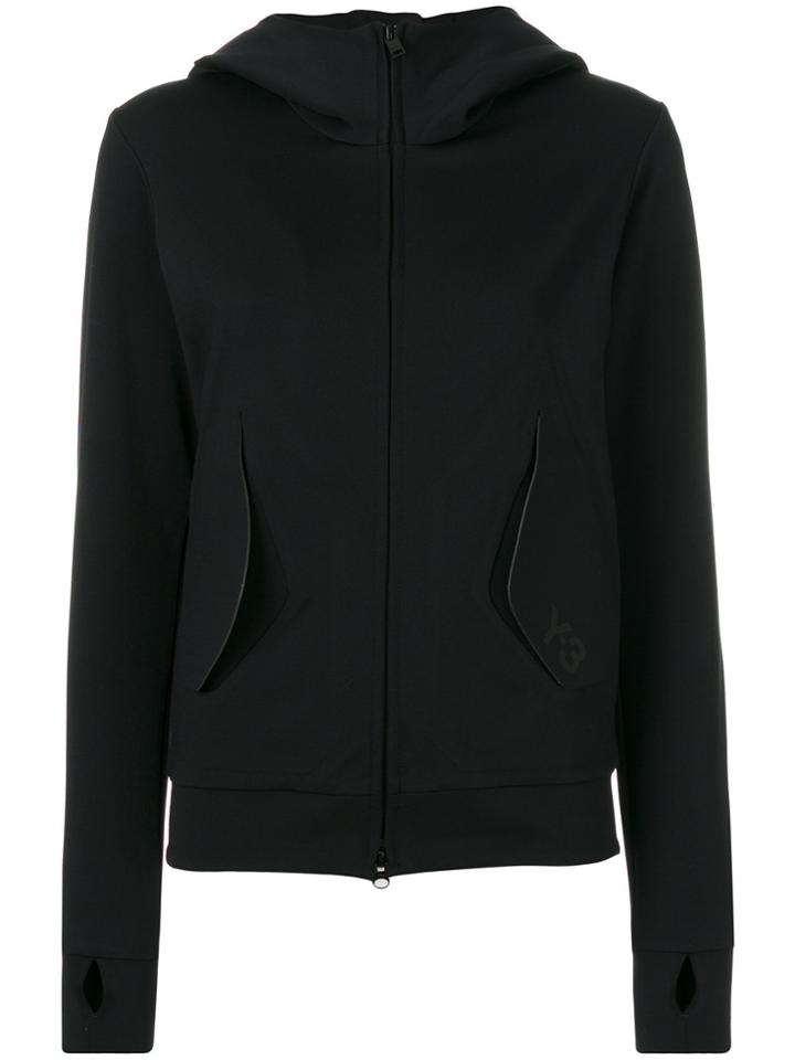 Y-3 Zip Front Hoodie - Black