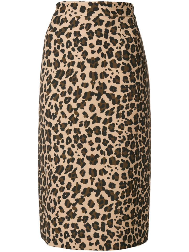 P.a.r.o.s.h. Leopard Print Midi Skirt - Brown