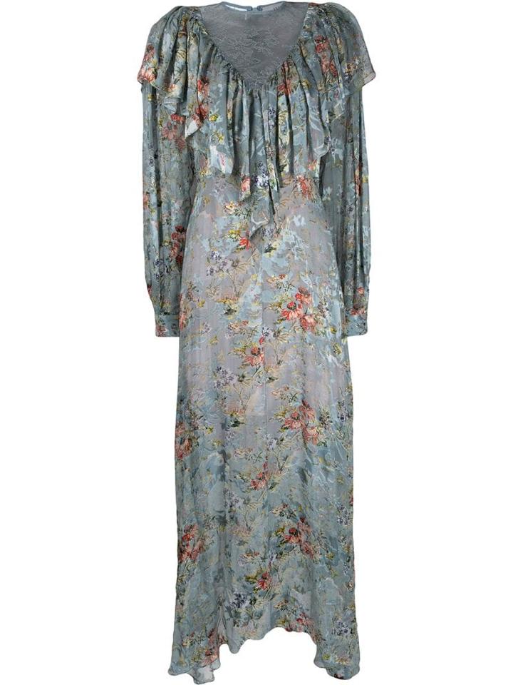Preen By Thornton Bregazzi Iris Long Dress - Blue