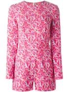 Mary Katrantzou 'calligraphy' Play Suit, Women's, Size: 8, Pink/purple, Polyester/spandex/elastane