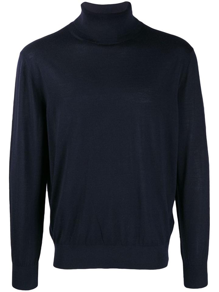 Z Zegna Roll Neck Jumper - Blue
