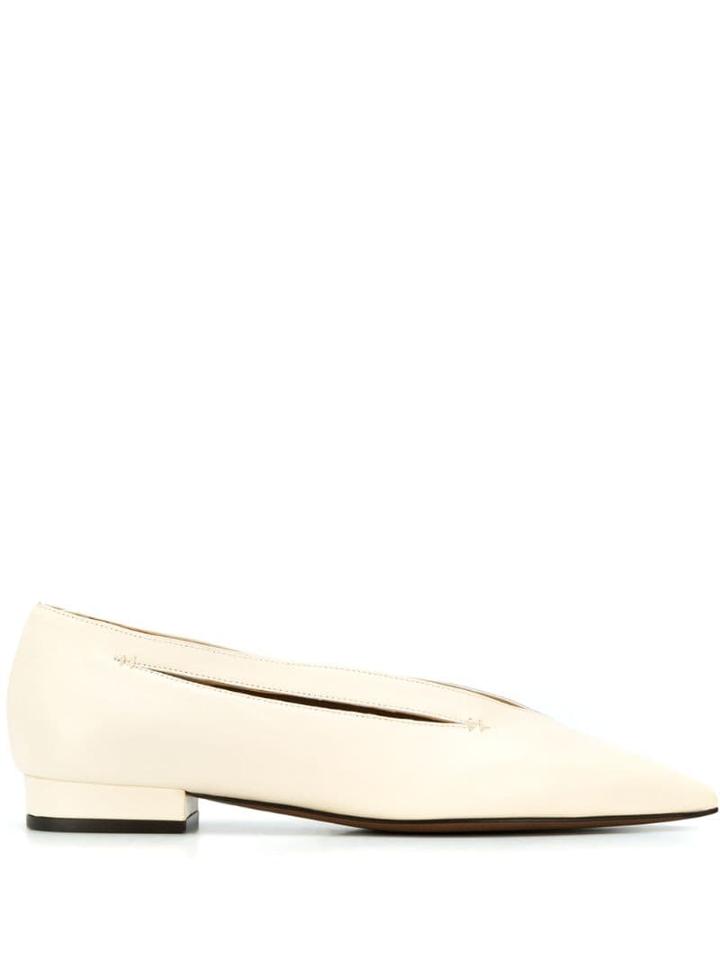 L'autre Chose Cut Out Ballerina Shoes - Neutrals