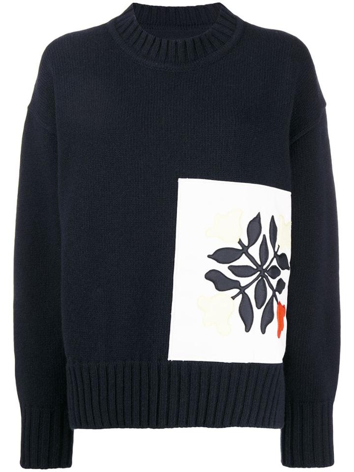 Jil Sander Floral Printed Jumper - Blue