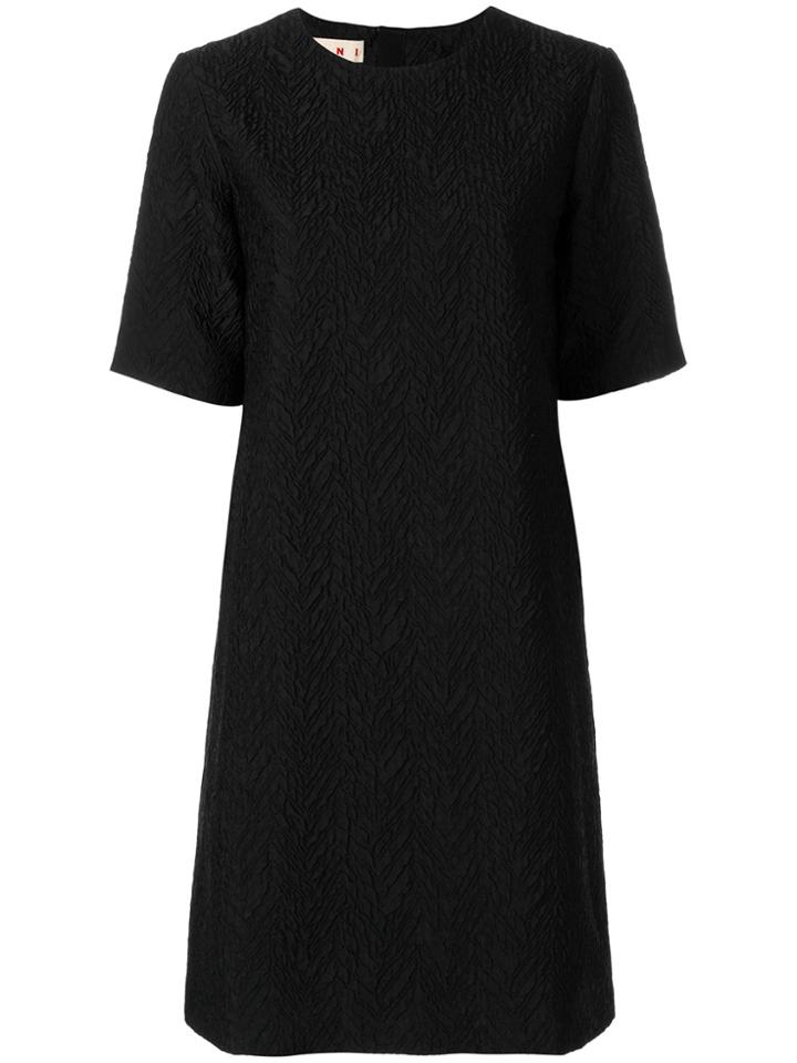 Marni Textured Shift Dress - Black