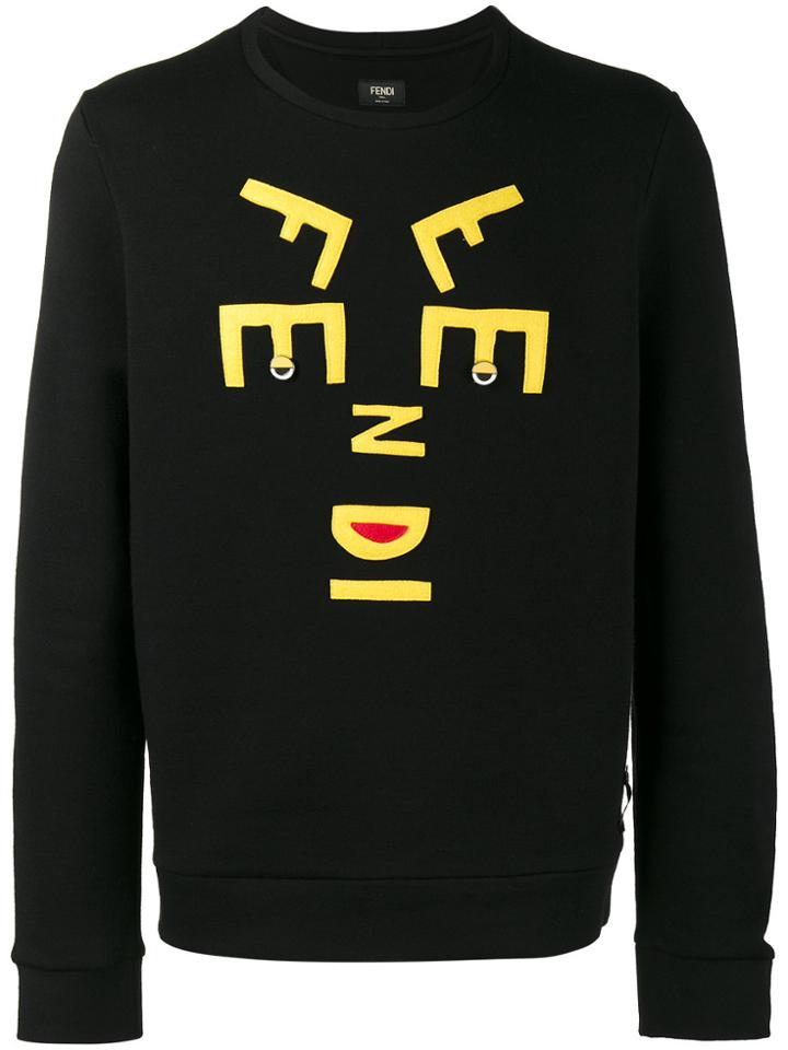 Fendi Letters Face Sweatshirt - Black