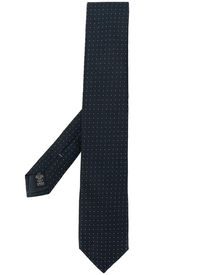 Ermenegildo Zegna Embroidered Silk Tie - Blue