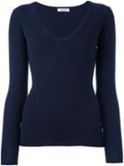 Fashion Clinic Long Sleeved V-neck, Women's, Size: 46, Blue, Cashmere