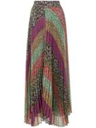 Alice+olivia Mixed-print Pleated Skirt - Multicolour