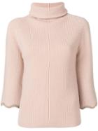 Red Valentino Red(v) Metallic Trim Ribbed Jumper - Pink & Purple