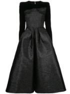 Alex Perry Garret Long Sleeved Midi Dress - Black
