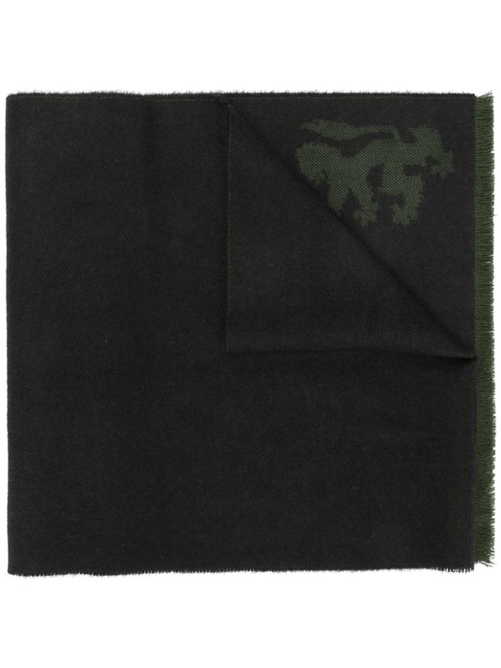 Pringle Of Scotland Fringed-hem Knitted Scarf - Black