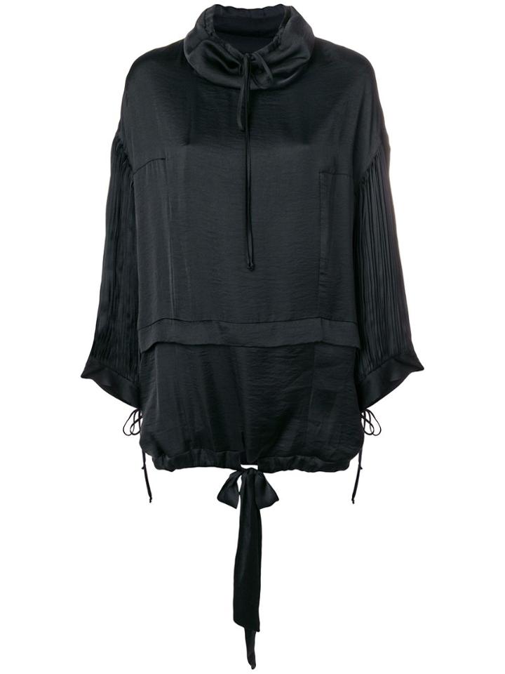 Irina Schrotter Pleated Sleeve Blouse - Black