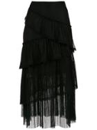 Nk Ruffled Midi Skirt - Black