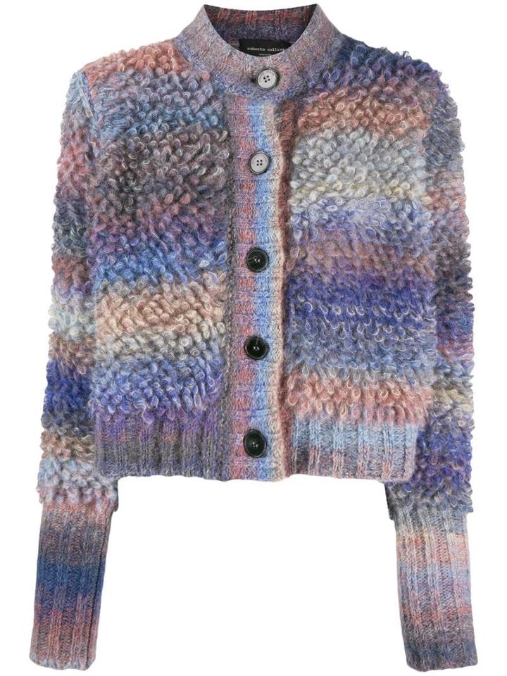 Roberto Collina Multi Textured Knit Cardigan - Grey