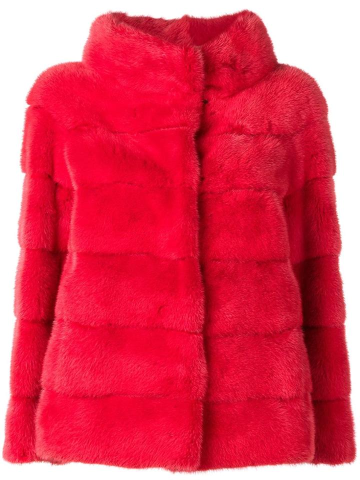 Liska Philippa Single-breasted Coat - Red