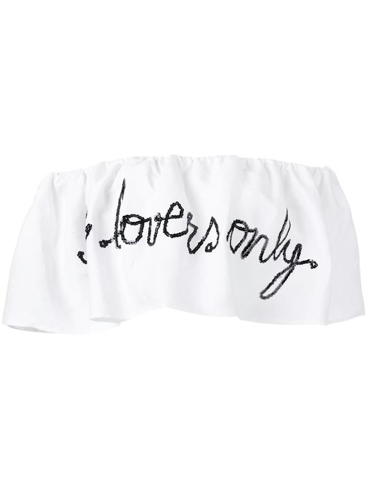 Forte Couture Wings Sequined Top, Women's, Size: 40, White, Linen/flax/viscose