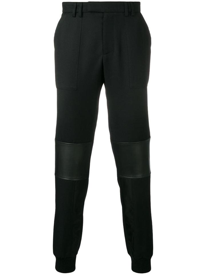 Les Hommes Lambskin Patch Trousers - Black