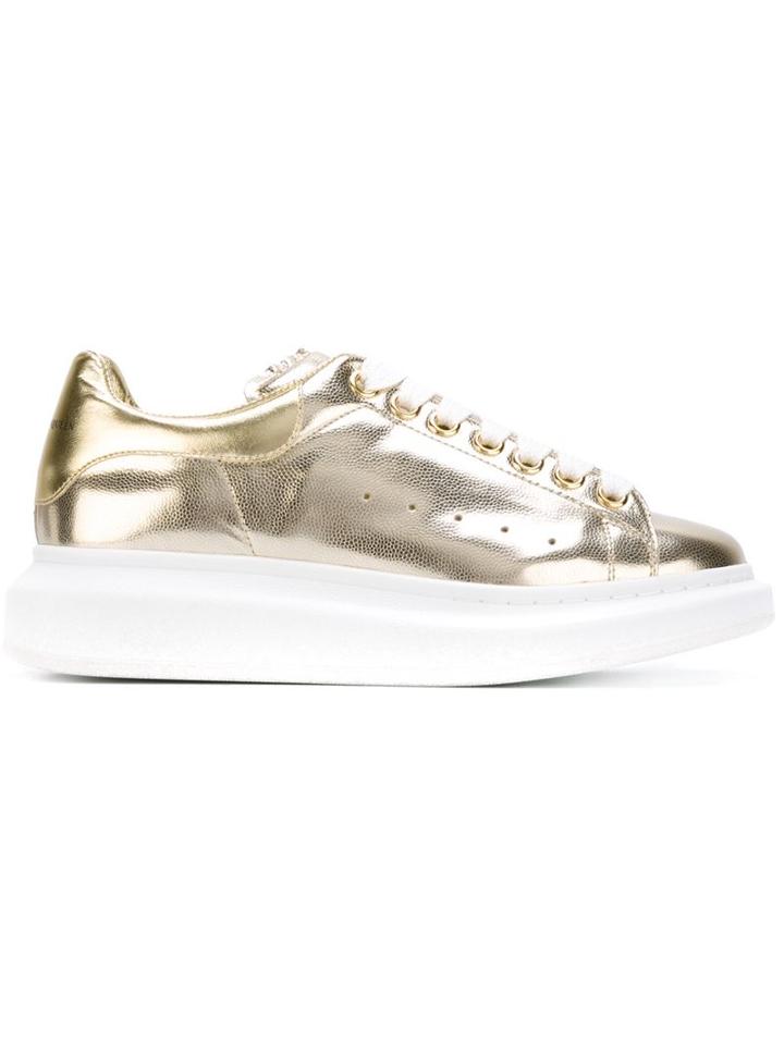 Alexander Mcqueen 'larry' Gold Extended Sole Sneakers