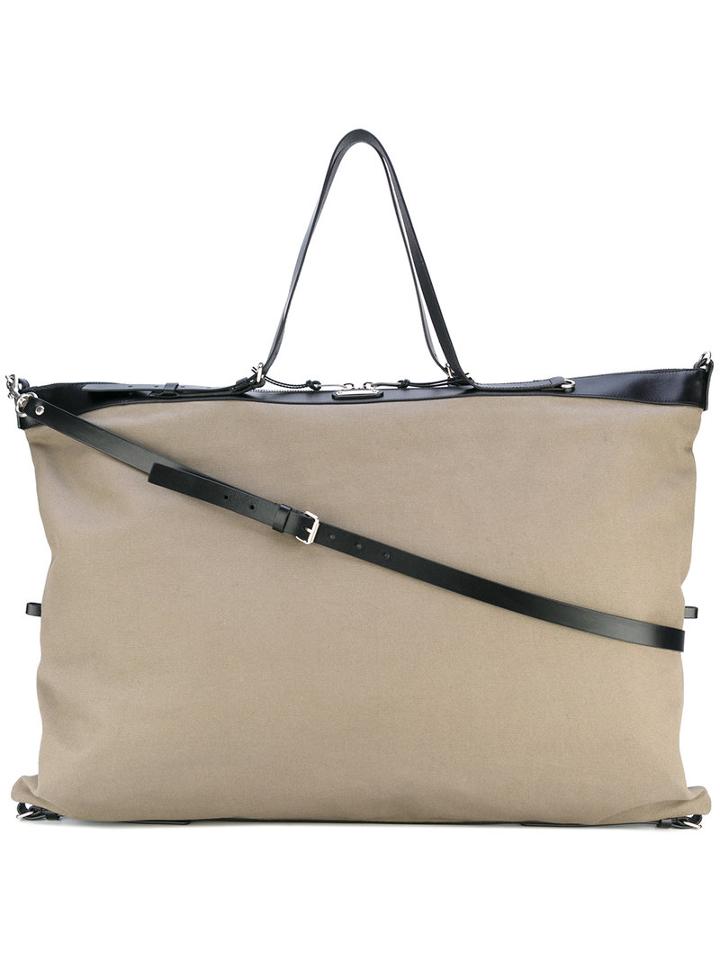 Saint Laurent - Large Id Convertible Bag - Men - Cotton/leather - One Size, Green, Cotton/leather
