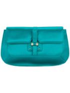 Yves Saint Laurent Vintage Satin Clutch - Green