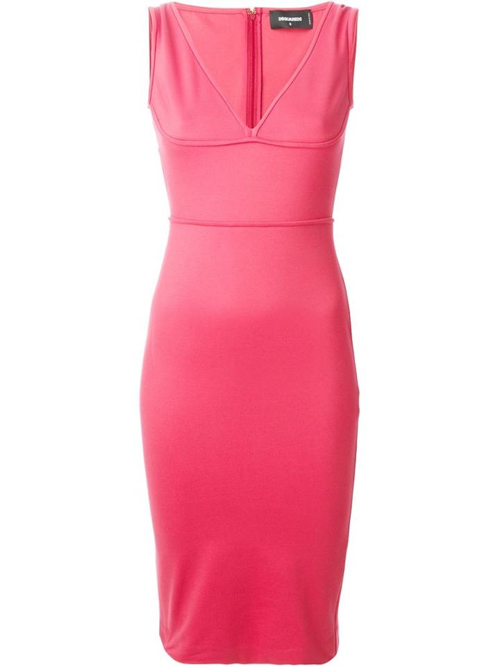 Dsquared2 Sleeveless Dress, Women's, Size: Large, Red, Elastodiene/polyamide/viscose