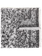 Alexander Mcqueen Stud Print Scarf, Women's, Green, Silk/modal