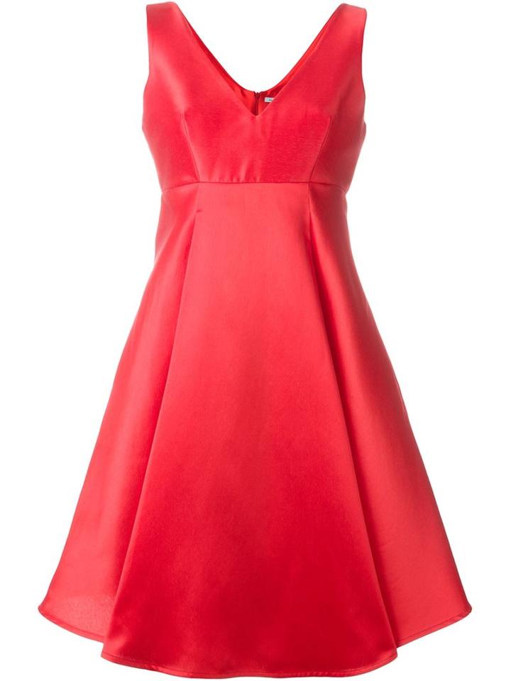 P.a.r.o.s.h. 'pulp' Flared Dress, Women's, Size: Large, Red, Acetate/viscose/polyester/silk
