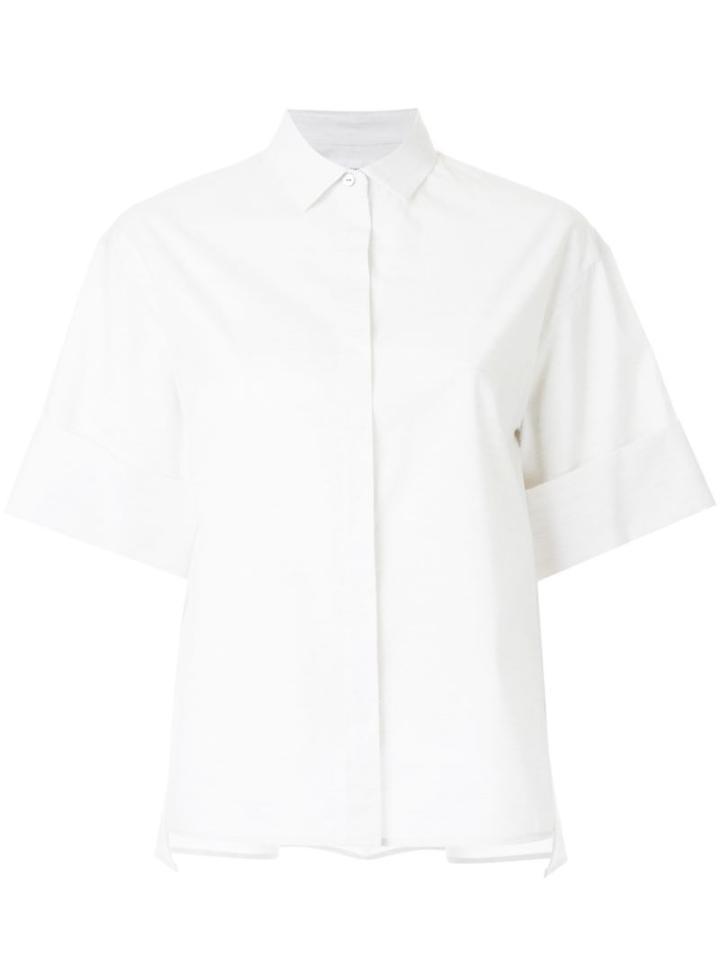 Le Ciel Bleu A-line Broad Shirt, Women's, Size: 36, White, Cotton
