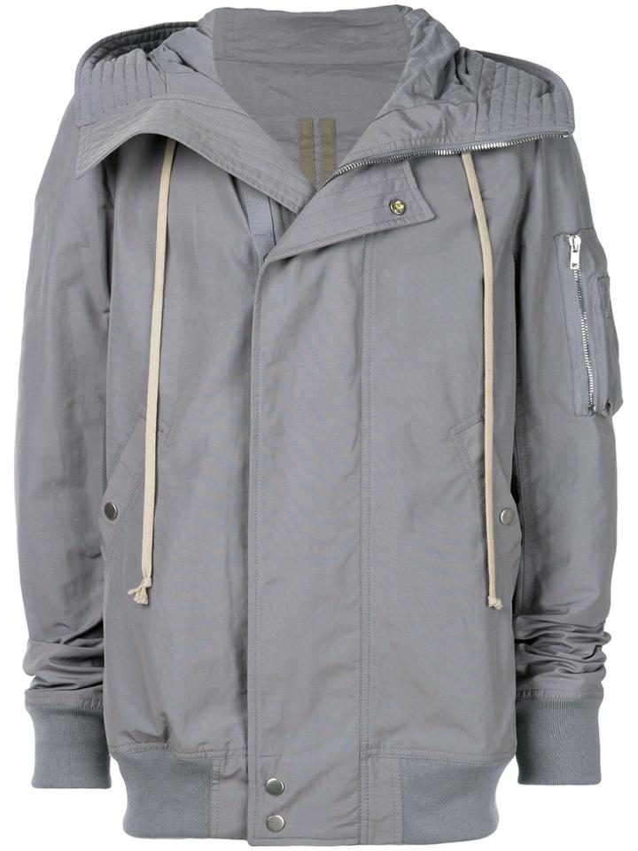 Rick Owens Drkshdw Hooded Bomber Jacket - Grey