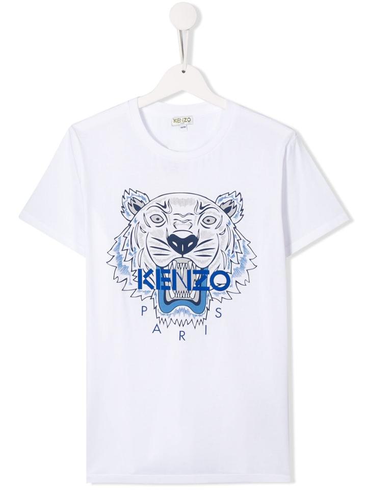 Kenzo Kids Teen Signature Tiger T-shirt - White
