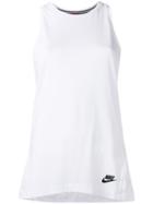 Nike Logo Print Tank Top, Women's, Size: Medium, White, Polyester/modal