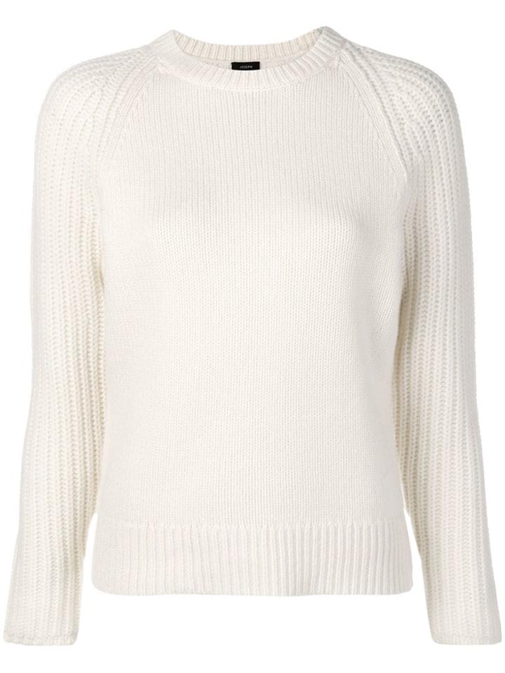 Joseph Round Neck Jumper - White